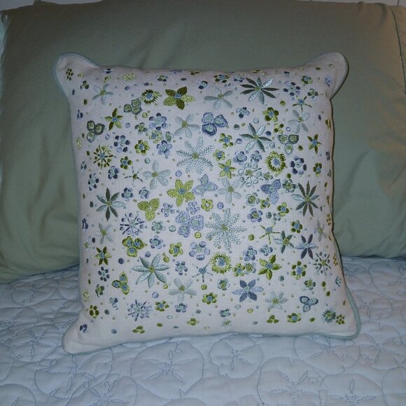 Pier 1 Beaded & Embroidered Floral Accent Pillow - 14 inches - Picture 6 of 10